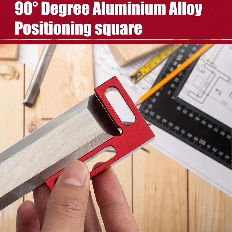 Eiahonen 90 Degree Mini Positioning Square, Premium Precision Woodworking Carpenter Corner Tool Right Angle Clamp, for Checking Edge of Carpenter Cutting Tool for Square (Red) - Image 5
